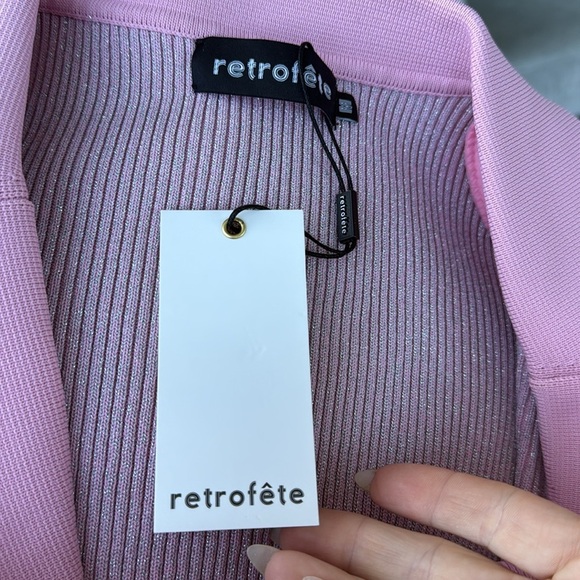 BNWOT Retrofete Mimi Pink Rib Knit Mini Dress 
Pink Marshmallow Medium - Picture 7 of 9